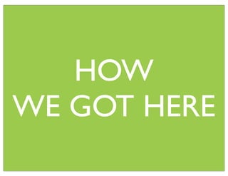 HOW
WE GOT HERE
 