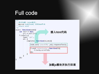Full code


            插入html代码




            加载js模块并执行回调
 