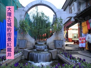大理古城的街景紅龍井 