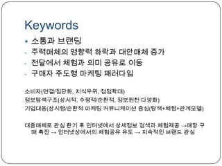 Keywords소통과브랜딩주력매체의 영향력 하락과 대안매체 증가