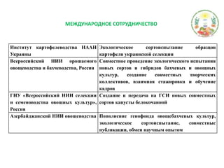 МЕЖДУНАРОДНОЕ СОТРУДНИЧЕСТВО