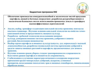 Бюджетная программа 042