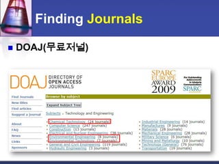 Finding JournalsDOAJ(무료저널)	