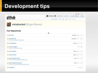 Development tips
 