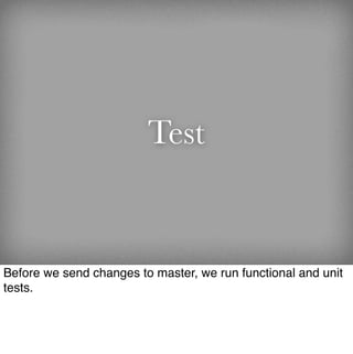 Test


Before we send changes to master, we run functional and unit
tests.
 
