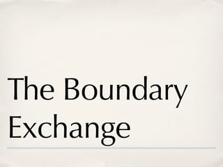 The Boundary
Exchange
 