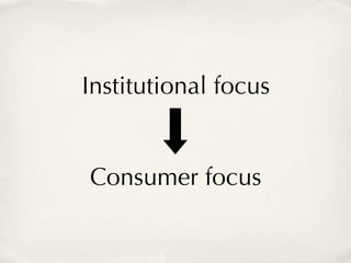 Institutional focus


Consumer focus
 