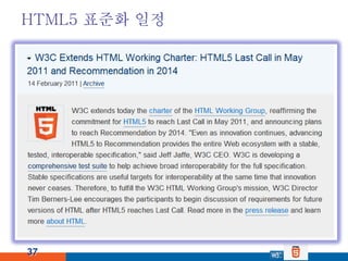 HTML5 표준화 일정




37
 