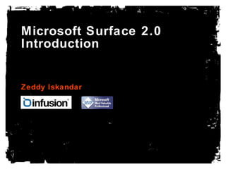 Microsoft Surface 2.0 Introduction Zeddy Iskandar 