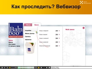 Центр
                           Веб-решений



Как проследить? Вебвизор
 