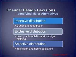 Channel Design DecisionsIdentifying Major Alternatives