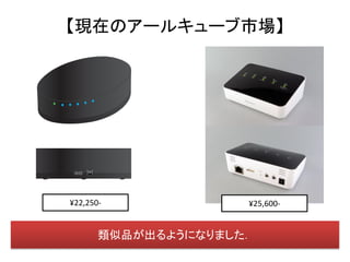 【現在のアールキューブ市場】




¥22,250-             ¥25,600-


       類似品が出るようになりました．
 