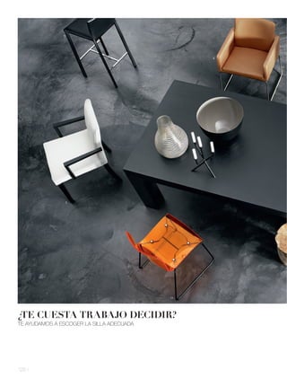 4.

                                          3.




               2.




                                               11.




¿TE CUESTA TRABAJO DECIDIR?
TE AYUDAMOS A ESCOGER LA SILLA ADECUADA




128 l
 