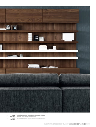 5.




                                 6.




5.       desde    Lámpara de mesa Kyoto, en tela blanca. Disponible en 2 tamaños
     $529.000,-   diferentes. A22xL30xF15 l A35xL40xF18cm.
6.       desde    Jarrones. Disponibles en distintos tamaños, colores y materiales.
      $39.000,-




                                                                                ENCONTRARÁS OTROS DISEÑOS VOLANI EN WWW.BOCONCEPT.COM.CO   l 073
 