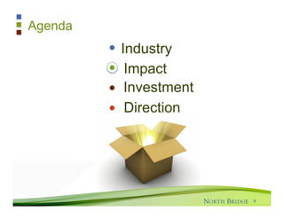 Agenda
         Industry
          Impact
          Investment
          Direction




                       9
 