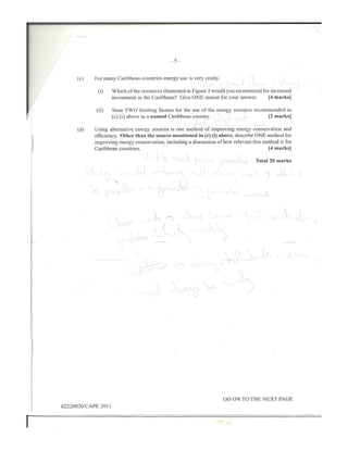 CAPE Environmental Science Unit 2 2011 Paper 2