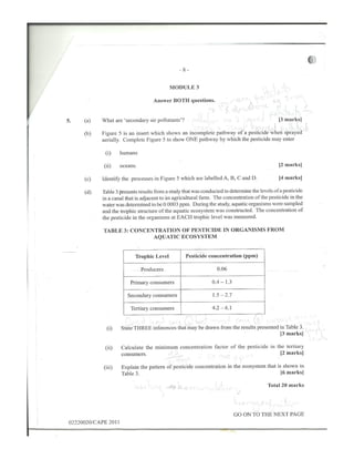 CAPE Environmental Science Unit 2 2011 Paper 2
