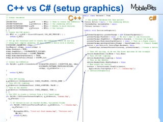 C++ vs C# (setup graphics)




                             13
 