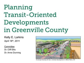 Kelly E. Larkins April 18th, 2011 Committee Dr. Cliff Ellis Dr. Anne Dunning A concept drawing for bus-oriented development in White Plains, NY.  
