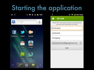 Starting the application
 