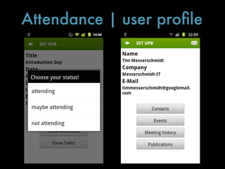 Attendance | user proﬁle
 