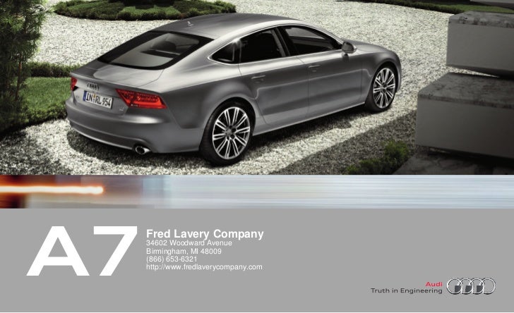 2011 Audi A7 Detroit Mi Fred Lavery Company
