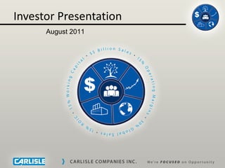 Investor Presentation
      August 2011
 