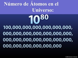 Número de Átomos en el
Universo:
 