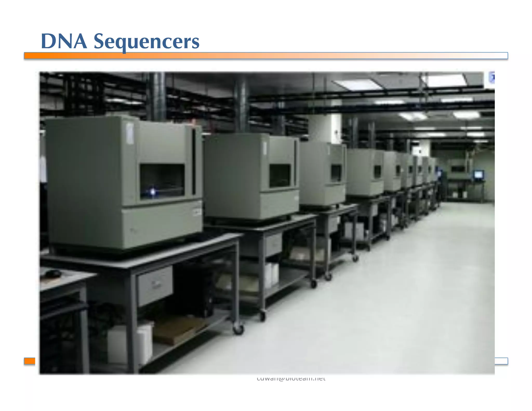 !"#$%&'()*+$,-%+*.
DNA Sequencers
 