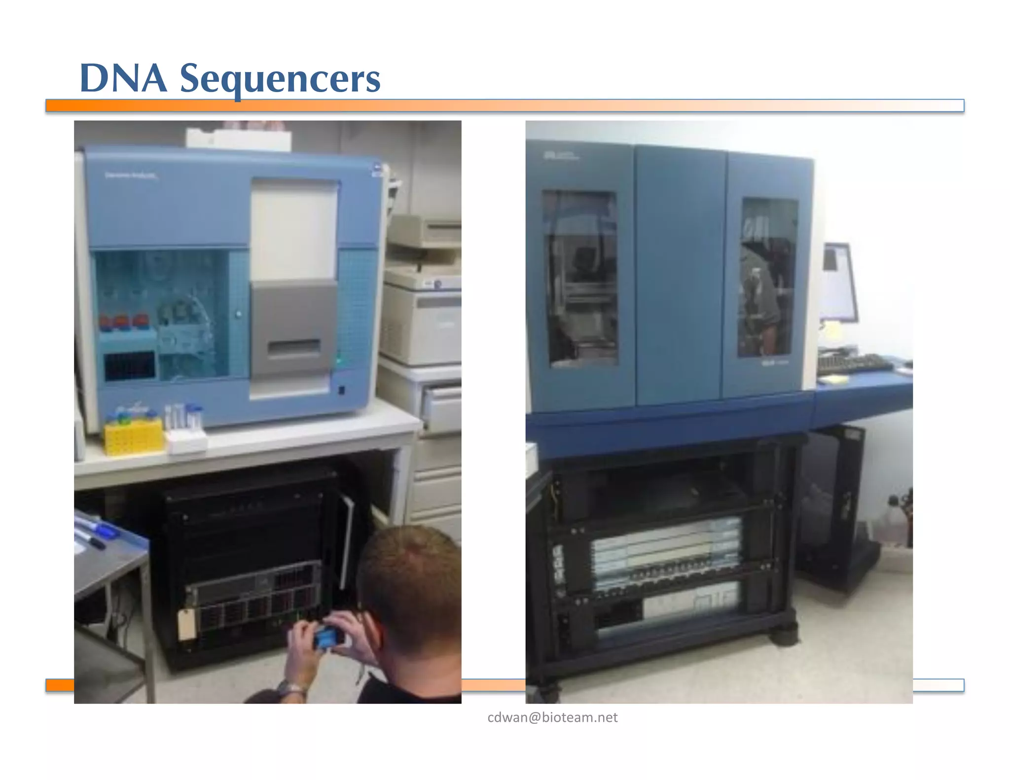 !"#$%&'()*+$,-%+*.
DNA Sequencers
 