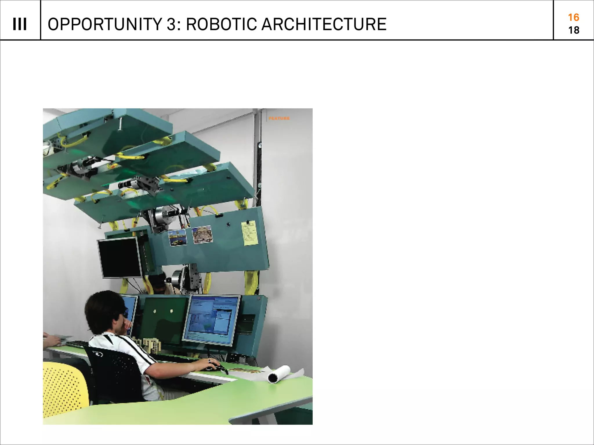 16
III   OPPORTUNITY 3: ROBOTIC ARCHITECTURE   18
 