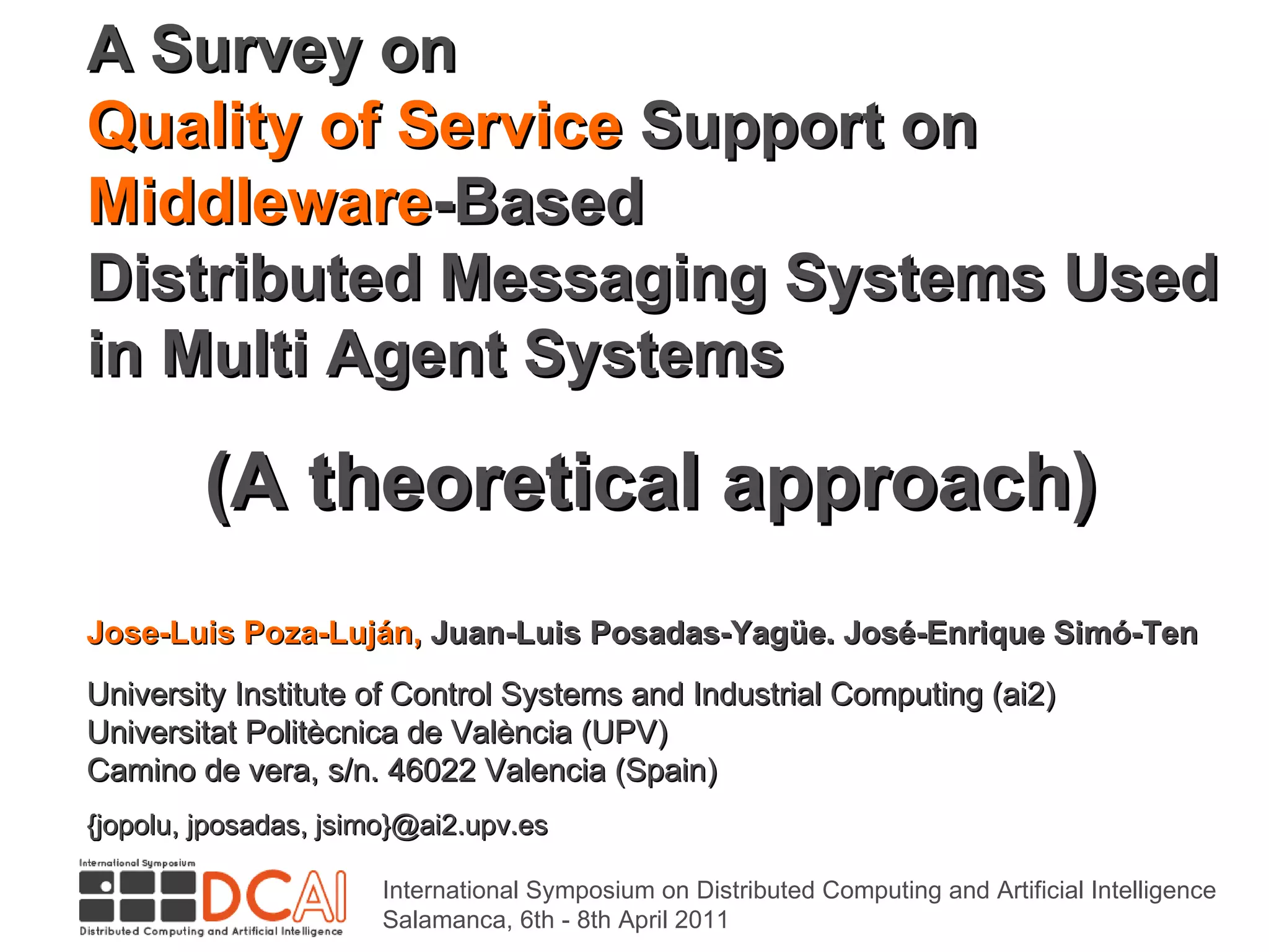 A Survey on Quality of Service Support on Middleware-Based Distributed ...