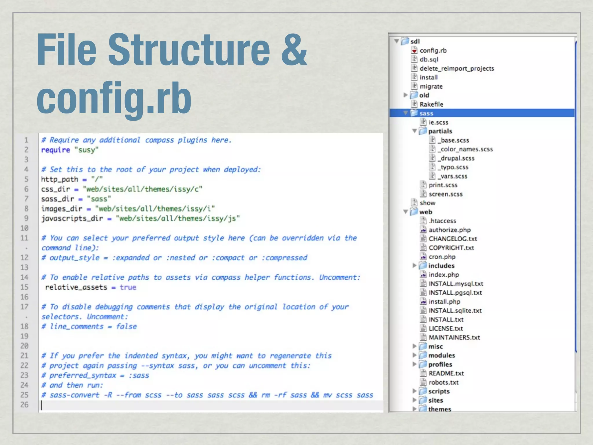 File Structure & conﬁg.rb 
