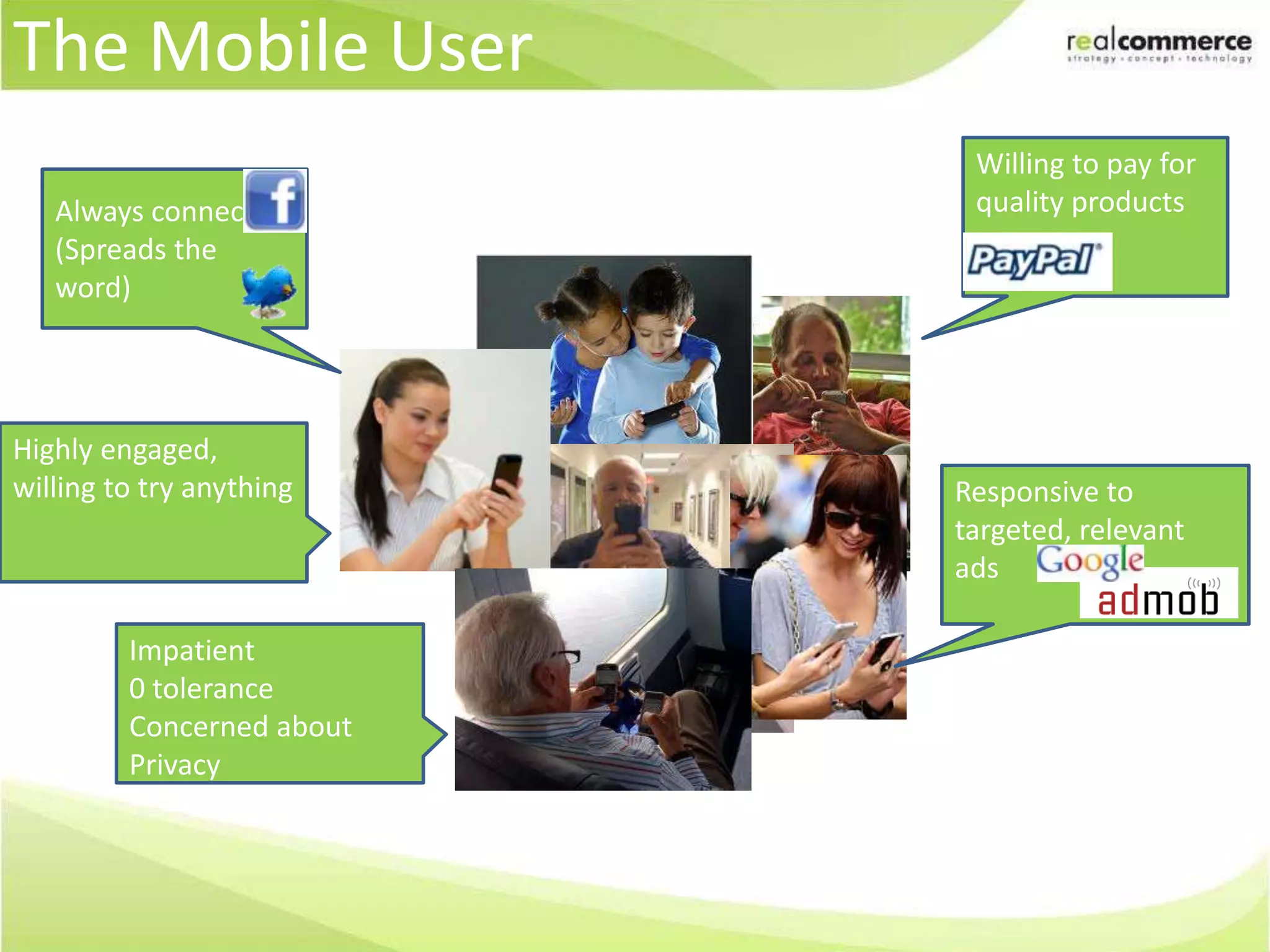 74% think iPhone make them “Cooler”Iphone users treat the theiPhone as an extentionof their body and personality!Sources: Stanford University Survey 03/2010