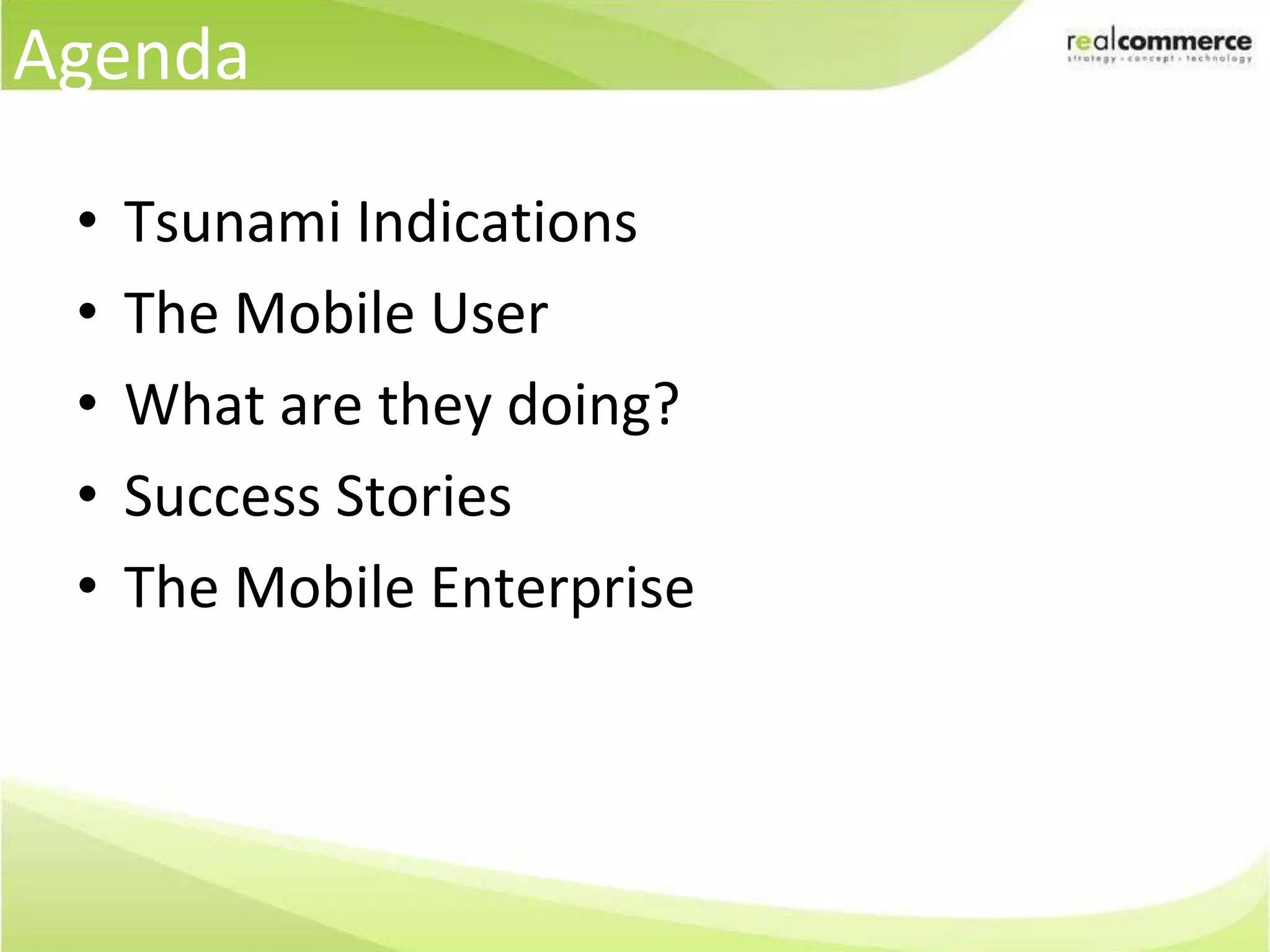 AgendaTsunami Indications