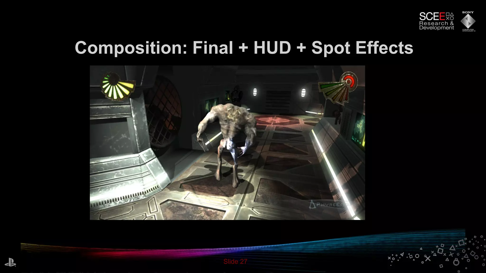 Slide 27
Composition: Final + HUD + Spot Effects
 