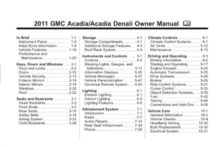2011 GMC Acadia Toledo Owners Manual
