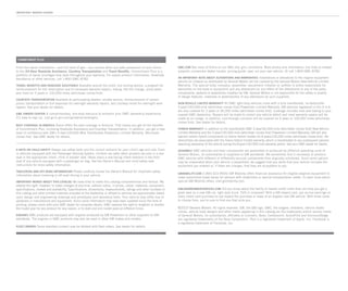 Cert no. XXX-XXX-XXXX
engineering excellence.
GMC sierra
COMMITMENT PLUS
From the owner orientation—and full tank of gas—you receive when you take possession of your Sierra
to the 24-Hour Roadside Assistance, Courtesy Transportation and Travel Benefits, Commitment Plus is a
portfolio of owner privileges that lasts throughout your warranty. For expert product information, Roadside
Assistance or other services, call 1-800-GMC-8782.
TRAVEL BENEFITS AND ROADSIDE ASSISTANCE Available around the clock: trip routing service, a program for
reimbursement for trip interruption due to necessary warranty repairs, towing, flat tire change, jump-starts
and more for 5 years or 100,000 miles (whichever comes first).
COURTESY TRANSPORTATION Available at participating dealers: shuttle service, reimbursement of certain
public transportation or fuel expenses for overnight warranty repairs, and courtesy rental for overnight work
repairs. See your dealer for details.
GMC OWNER CENTER A complimentary, one-stop resource to enhance your GMC ownership experience.
It’s easy to sign up. Just go to gm.com/gmownercenter/gmc.
BEST COVERAGE IN AMERICA Sierra offers the best coverage in America. That means you get all the benefits
of Commitment Plus, including Roadside Assistance and Courtesy Transportation. In addition, you get a new
level of confidence with GM’s 5-Year/100,000-Mile Transferable Powertrain Limited Warranty. Whichever
comes first. See GMC dealer for details.
A NOTE ON CHILD SAFETY Always use safety belts and the correct restraint for your child’s age and size. Even
in vehicles equipped with the Passenger Sensing System, children are safer when properly secured in a rear
seat in the appropriate infant, child or booster seat. Never place a rear-facing infant restraint in the front
seat of any vehicle equipped with a passenger air bag. See the Owner’s Manual and child safety seat
instructions for more safety information.
TRAILERING AND OFF-ROAD INFORMATION Please carefully review the Owner’s Manual for important safety
information about trailering or off-road driving in your vehicle.
IMPORTANT WORDS ABOUT THIS CATALOG We have tried to make this catalog comprehensive and factual. We
reserve the right, however, to make changes at any time, without notice, in prices, colors, materials, equipment,
specifications, models and availability. Specifications, dimensions, measurements, ratings and other numbers in
this catalog and other printed materials provided at the dealership or affixed to vehicles are approximates based
upon design and engineering drawings and prototypes and laboratory tests. Your vehicle may differ due to
variations in manufacture and equipment. Since some information may have been updated since the time of
printing, please check with your GMC dealer for complete details. GMC reserves the right to lengthen or shorten
the model year for any product for any reason, or to start and end model years at different times.
ENGINES GMC products are equipped with engines produced by GM Powertrain or other suppliers to GM
worldwide. The engines in GMC products may also be used in other GM makes and models.
fleet orders Some standard content may be deleted with fleet orders. See dealer for details.
GMC.COM See more of Sierra on our Web site: gmc.com/sierra. More photos and information; hot links to related
subjects; convenient dealer locator; pricing guide, spec out your own vehicle. Or call 1-800-GMC-8782.
AN IMPORTANT NOTE ABOUT ALTERATIONS AND WARRANTIES Installations or alterations to the original equipment
vehicle (or chassis) as distributed by General Motors are not covered by the General Motors New-Vehicle Limited
Warranty. The special body company, assembler, equipment installer or upfitter is solely responsible for
warranties on the body or equipment and any alterations (or any effect of the alterations) to any of the parts,
components, systems or assemblies installed by GM. General Motors is not responsible for the safety or quality
of design features, materials or workmanship of any alterations by such suppliers.
NEW-VEHICLE LIMITED WARRANTY All GMC light-duty vehicles come with a fully transferable, no-deductible
5-year/100,000-mile (whichever comes first) Powertrain Limited Warranty. GM vehicles registered in the U.S.A.
are also covered for 3 years or 36,000 miles (whichever comes first). Coverage includes tires and towing to your
nearest GMC dealership. Repairs will be made to correct any vehicle defect and most warranty repairs will be
made at no charge. In addition, rust-through corrosion will be covered for 6 years or 100,000 miles (whichever
comes first). See dealer for details.
HYBRID WARRANTY In addition to the transferable GMC 3-year/36,000-mile (whichever comes first) New-Vehicle
Limited Warranty and the 5-year/100,000-mile (whichever comes first) Powertrain Limited Warranty, GM will also
warrant certain hybrid components on Sierra Hybrid models for 8 years/100,000 miles (whichever comes first). No
deductibles are associated with the Sierra Hybrid limited warranty, which is transferable to any subsequent persons
assuming ownership of the vehicle during the 8-year/100,000-mile warranty period. See your GMC dealer for details.
ASSEMBLY GMC vehicles and their components are assembled or produced by different operating units of
General Motors, its subsidiaries or suppliers to GM worldwide. We sometimes find it necessary to produce
GMC vehicles with different or differently sourced components than originally scheduled. Since some options
may be unavailable when your vehicle is assembled, we suggest that you verify that your vehicle includes the
equipment you ordered or, if there are changes, that they are acceptable to you.
GMMOBILITY.COM (1-800-323-9935) GM Mobility offers financial assistance for eligible adaptive equipment to
make automotive travel easier for persons with disabilities or special transportation needs. To learn more about
special GM Mobility offers, visit gmmobility.com.
GMCARDMEMBERSERVICES.COM Did you know about the family of reward credit cards that can help you get a
great deal on a new GM car, light-duty truck, SUV or crossover? With a GM reward card, you accrue earnings on
every credit card purchase to use toward the purchase or lease of an eligible new GM vehicle. With three cards
to choose from, you’re sure to find one that suits you.
©2010 General Motors. All rights reserved. GM, the GM logo, GMC, the slogans, emblems, vehicle model
names, vehicle body designs and other marks appearing in this catalog are the trademarks and/or service marks
of General Motors, its subsidiaries, affiliates or licensors. Bose, Centerpoint, AudioPilot and SurroundStage
are registered trademarks of the Bose Corporation. iPod is a registered trademark of Apple, Inc. Facebook is
a registered trademark of Facebook, Inc.
important words/ Sierra
OnStar
OnStar is a core asset of your Sierra. Benefiting from more than a decade of innovative
development, it is both a highly advanced technology—fully integrated within the vehicle—
and a warm human service. Standard on most Sierra models are six months of the OnStar Directions
 Connections plan, including the convenience of Hands-Free Calling. It also includes Automatic
Crash Response (see page 20), Stolen Vehicle Assistance, link to Emergency Services, Roadside
Assistance, Remote Door Unlock (requires power door locks), OnStar Vehicle Diagnostics, Crisis Assist
and Remote Horn and Lights. OnStar services require vehicle electrical system (including battery), wireless
service and GPS satellite signals to be available and operating for features to function properly. OnStar
acts as a link to existing emergency service providers. Visit onstar.com for coverage maps, details and
system limitations. Services vary with conditions.
Hands-Free Calling
OnStar Hands-Free Calling capability is built into your OnStar-equipped Sierra. It’s there when your
cell phone is unavailable, its battery is low, you can’t reach it easily or you left it home or in the office.
Your Hands-Free Calling system is the right choice whenever you need an easy way to make and receive
calls—at the touch of the phone icon on the rearview mirror or the steering-wheel-mounted controls shown
on page 16. Voice-activated dialing is convenient because you don’t have to dial when you are at the
wheel. And Hands-Free Calling is reliable because it’s specially designed for better reception and fewer
dropped calls in areas of limited cellular reception. You are invited to experience the benefits yourself
with 30 Hands-Free Calling minutes—on OnStar—during the first two months you drive your Sierra,
with no strings attached.
OnStar turn-by-turn navigation
Standard on Sierra SL, SLE, SLT, and Denali models are six months of the OnStar Directions 
Connections plan that adds innovative, easy-to-use Turn-by-Turn Navigation plus Information and
Convenience Services and Driving Directions. With Turn-by-Turn Navigation, you simply tell the OnStar
Advisor your intended destination, and directions will automatically be sent to your Sierra. If you drive
off-course, the system can reroute you to your intended destination. An automated voice then guides you
turn-by-turn until you arrive at your destination. Turn-by-Turn Navigation is further enhanced with eNAV,
allowing you to send MapQuest®
directions directly to your vehicle. No need to print out directions; just
call them up with simple voice commands.
XM Radio
On all Sierra models except WT: XM Radio1
is standard with 3 trial months of service.
XM turns your drive on with commercial-free music channels from virtually every genre, artist-dedicated
channels, live performances and more. Tune in to live play-by-play from the biggest sports, exclusive
entertainment from top personalities, compelling talk, hilarious comedy, world-class news, local traffic
and weather and family-friendly programming. Everything worth listening to is now on XM. Visit
xmradio.com for details.
XM NAVTraffic
Included with the available Touch-Screen Navigation System, 3 trial months of XM
NavTraffic2
enhances Sierra’s GPS navigation system by showing real-time traffic data—
while you’re driving. Available in over 80 markets, XM NavTraffic displays construction, road closures and
accidents so that you can get to your destination faster, plus average traffic speed and estimated drive
time in select markets. For more information, visit xmradio.com/navtraffic.
Goodwrench Service
To help your Sierra live up to its performance promise, GMC
Goodwrench Service—found exclusively at your GMC dealer—is there. With all the engineering
excellence in Sierra, GM-trained Goodwrench technicians have the expertise to care for all of it.
1
XM Radio requires a subscription, sold separately by XM after the first 90 days. XM Radio U.S. service only available in the 48 contiguous United States and
the District of Columbia. For more information, visit xmradio.com.
2
Required XM Radio and NavTraffic monthly subscriptions sold separately by XM after trial period. XM NavTraffic only available in select markets. For more
information, visit xmradio.com/navtraffic.
important words/ Sierra
2 011 G M C S I E R R A
your biggest challenges call for a truck
engineered to the highest standards. that’s
why gmc sierra refuses to compromise.
we design more efficiency, capability
and choice into it, to help you get more
out of it. that’s why gmc was the first to
offer a two-mode hybrid for the best
fuel economy of any full-size pickup.1
it’s
why sierra offers the widest selection
of v-8 power and up to 10,700 lbs of
trailering capacity.2
you expect these
achievements from engineers who never
say never. it’s WHY SIERRA CAN FINISH
THE JOBS that OTHER TRUCKS START.
GMC. WE ARE PROFESSIONAL GRADE.
1
EPA-estimated 20 city/23 hwy. Based on GM 2010 Large Pickup segment. 2
Maximum trailer weight ratings are calculated
assuming a base vehicle, except for any option(s) necessary to achieve the rating, plus driver. The weight of other optional
equipment, passengers and cargo will reduce the maximum trailer weight your vehicle can tow. See your GMC dealer for details.
sierra 1500 crew cab slt IN fire red SHOWn WITH AVAILABLE EQUIPMENT
 