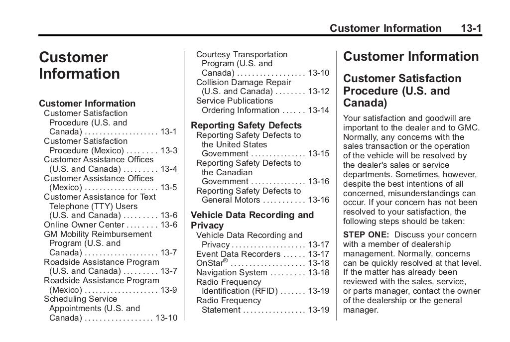 2011 GMC Terrain Toledo Owners Manual