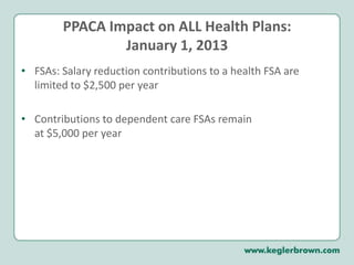 PPACA Impact on ALL Health Plans:September 23, 2010Federal External Review Process:  DOL Technical Release 2010-01 provides a safe-harbor and outlines the procedures for the federal external review process (standard and expedited external review)