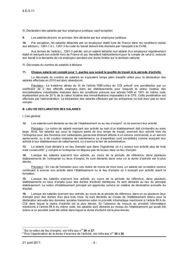Déclaration De La Valeur Ajoutée Et Des Effectifs Salariés