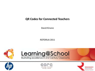 QR Codes for Connected Teachers David Kinane ROTORUA 2011 