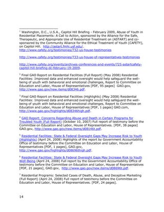 1
 Washington, D.C., U.S.A., Capitol Hill Briefing - February 2009, Abuse of Youth in
Residential Placements: A Call to Ac...