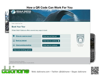 Web: dakinane.com – Twitter: @dakinane – Skype: dakinane How a QR Code Can Work For You 