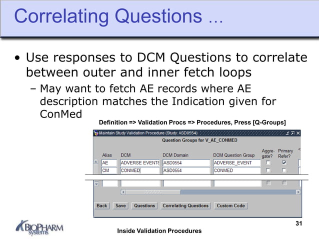 Inside an Oracle Clinical Validation Procedure | PPT