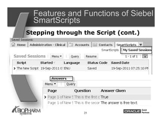 Using Siebel Smart Scripts to Streamline Processes in Siebel Clinical | PDF