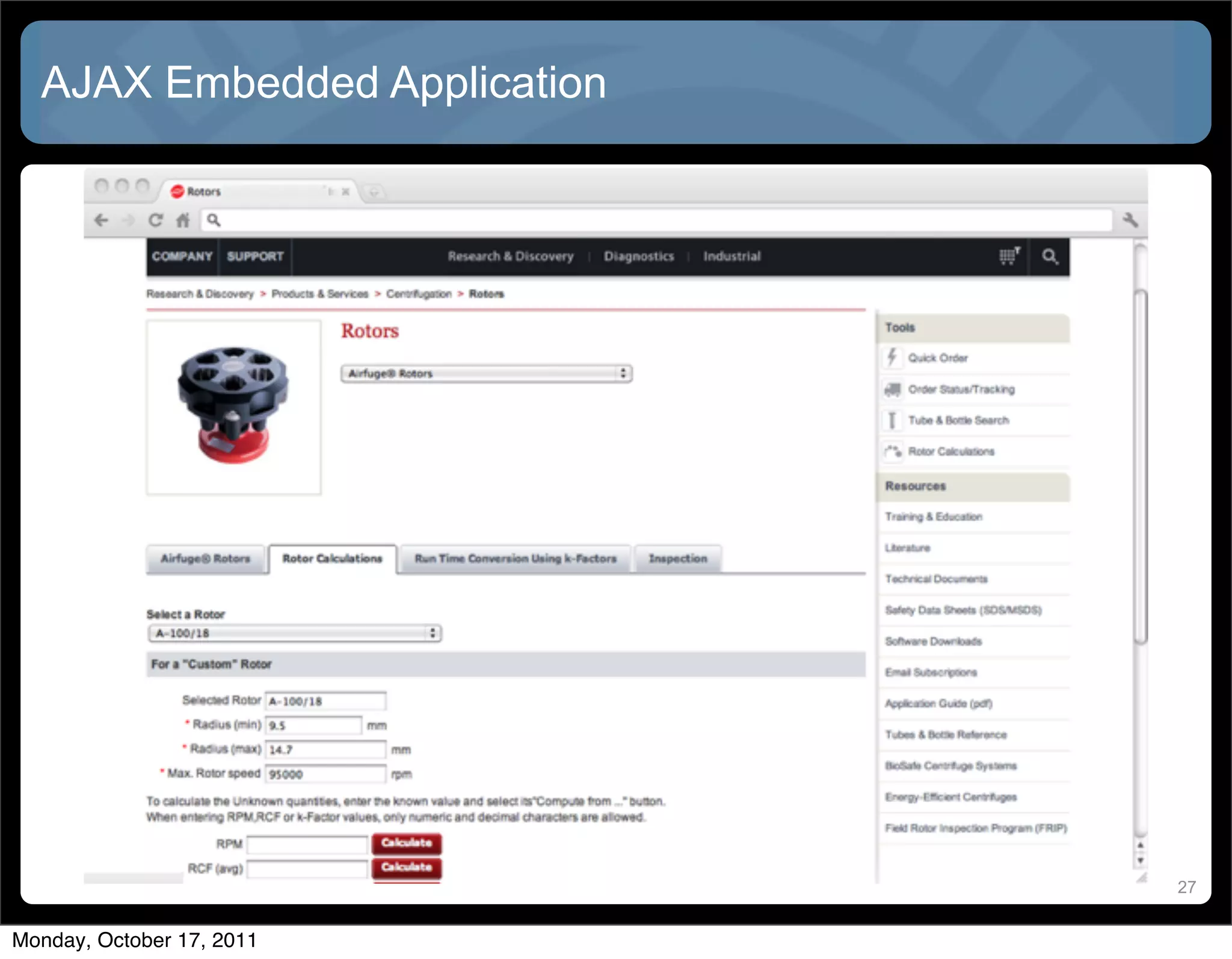 AJAX Embedded Application




                              27


Monday, October 17, 2011
 