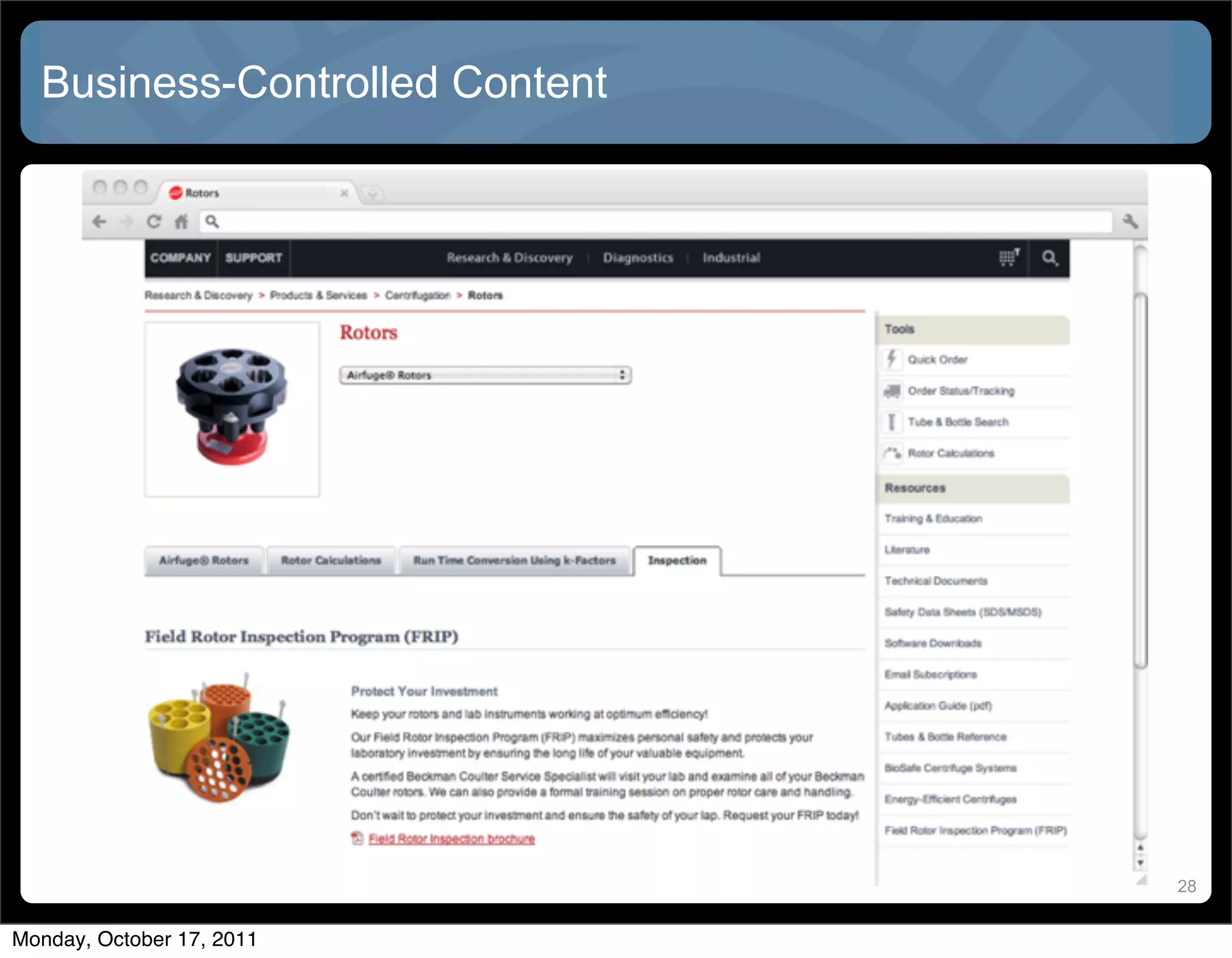 Business-Controlled Content




                                28


Monday, October 17, 2011
 