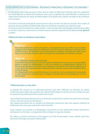 ORSE - Etat des lieux des pratiques de négociation
sur le télétravail dans les entreprises en France    P 19
 