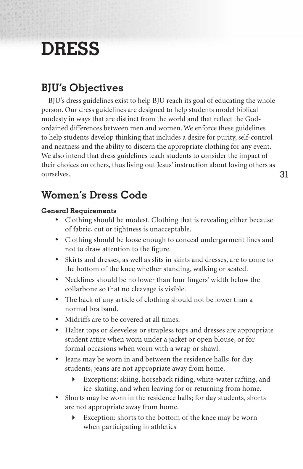 BJU Student Handbook